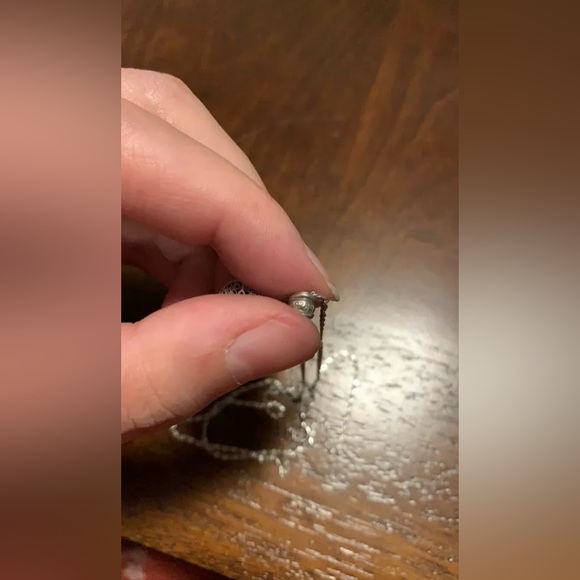 Silver evil eye round cut out star pendant and chain - Picture 5 of 9